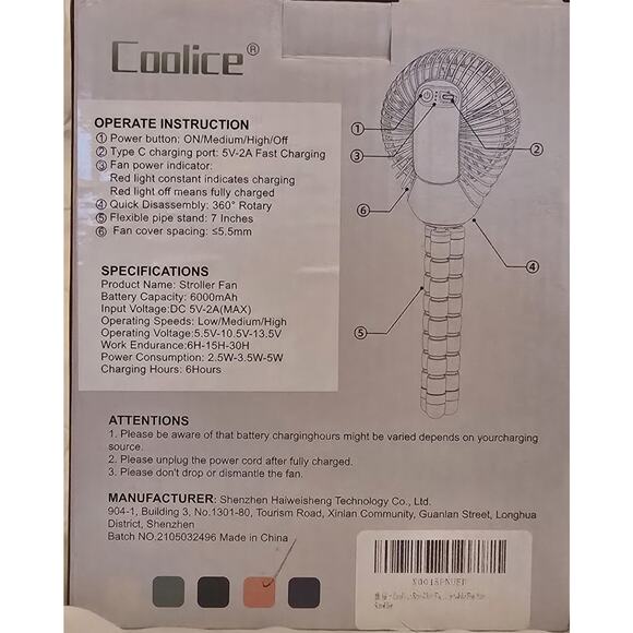 Coolice Portable Fan With Flexible Tripod For Easy Use Anywhere - Picture 3 of 5